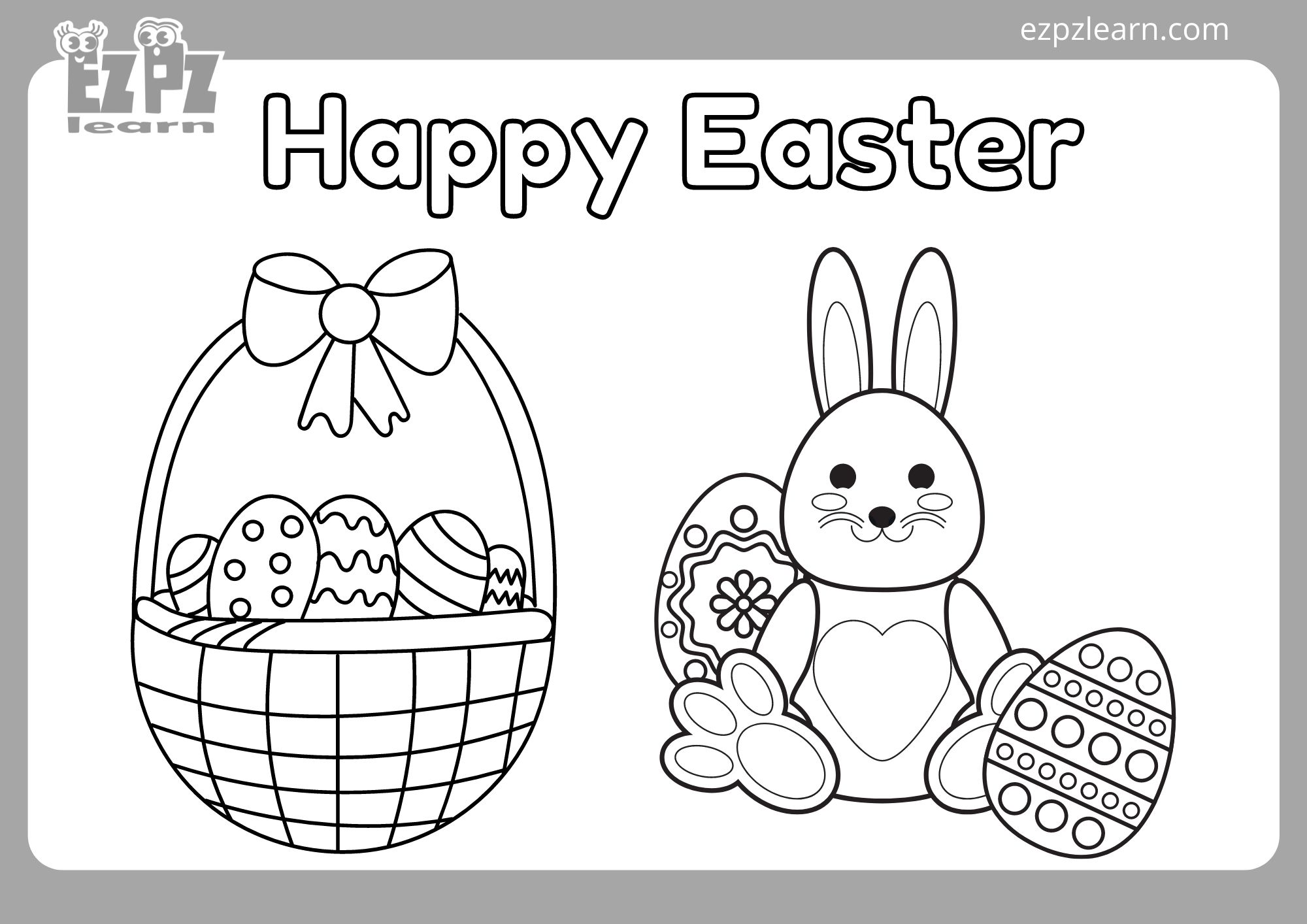 Happy Easter coloring page 2